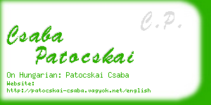csaba patocskai business card